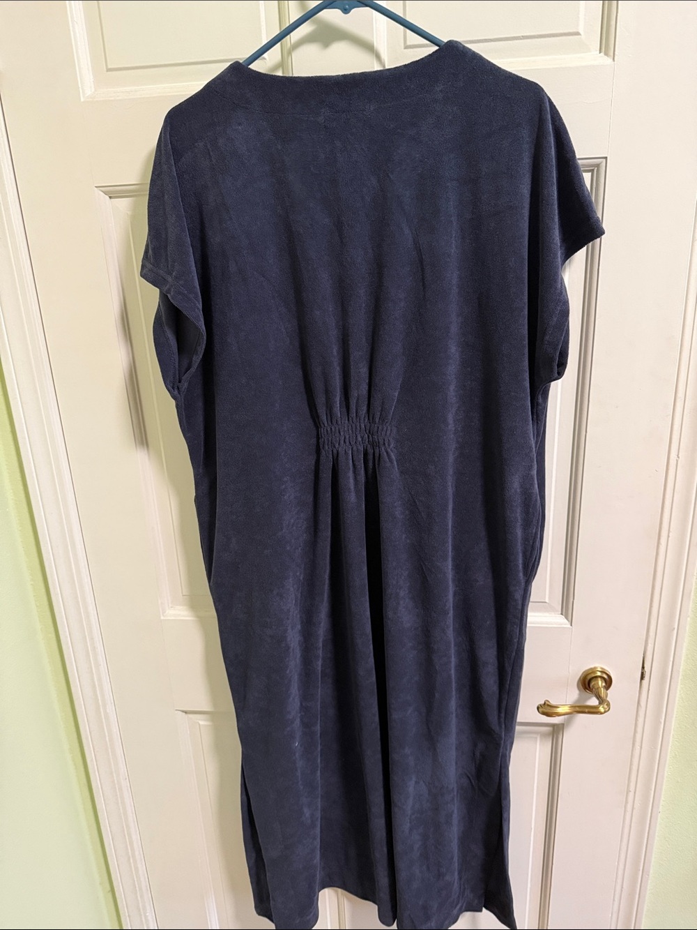 Barefoot Dreams NWT Navy Terry cloth caftan , sz M - Picture 4 of 5